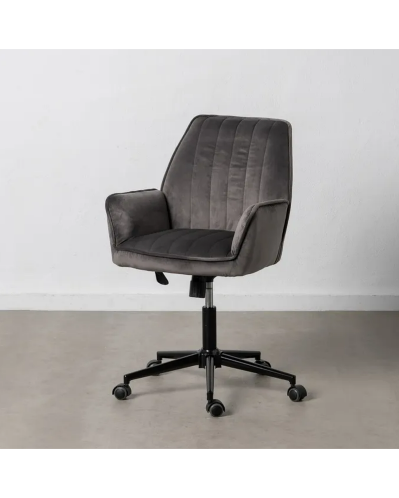 SILLA RUEDAS GRIS TERCIOPELO 60 X 60,50 X 82 CM | Sillas y Taburetes |    MATERIAL TERCIOPELO  MODELO RUEDAS  TEMPORADA PROMO...