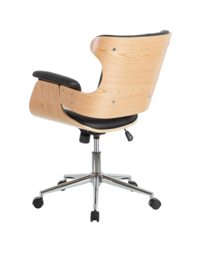 SILLÓN RUEDAS NATURAL-NEGRO SIMIL PIEL 68 X 62 X 85 CM | Sillas y Taburetes |    MATERIAL SIMIL PIEL  MODELO RUEDAS  TEMPORAD...