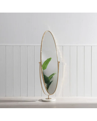 ESPEJO VESTIDOR ORO-BLANCO METAL-MÁRMOL 52 X 30 X 153 CM | Espejos |    MATERIAL METAL-MÁRMOL  TEMPORADA PROMO  COLOR ORO-BLA...