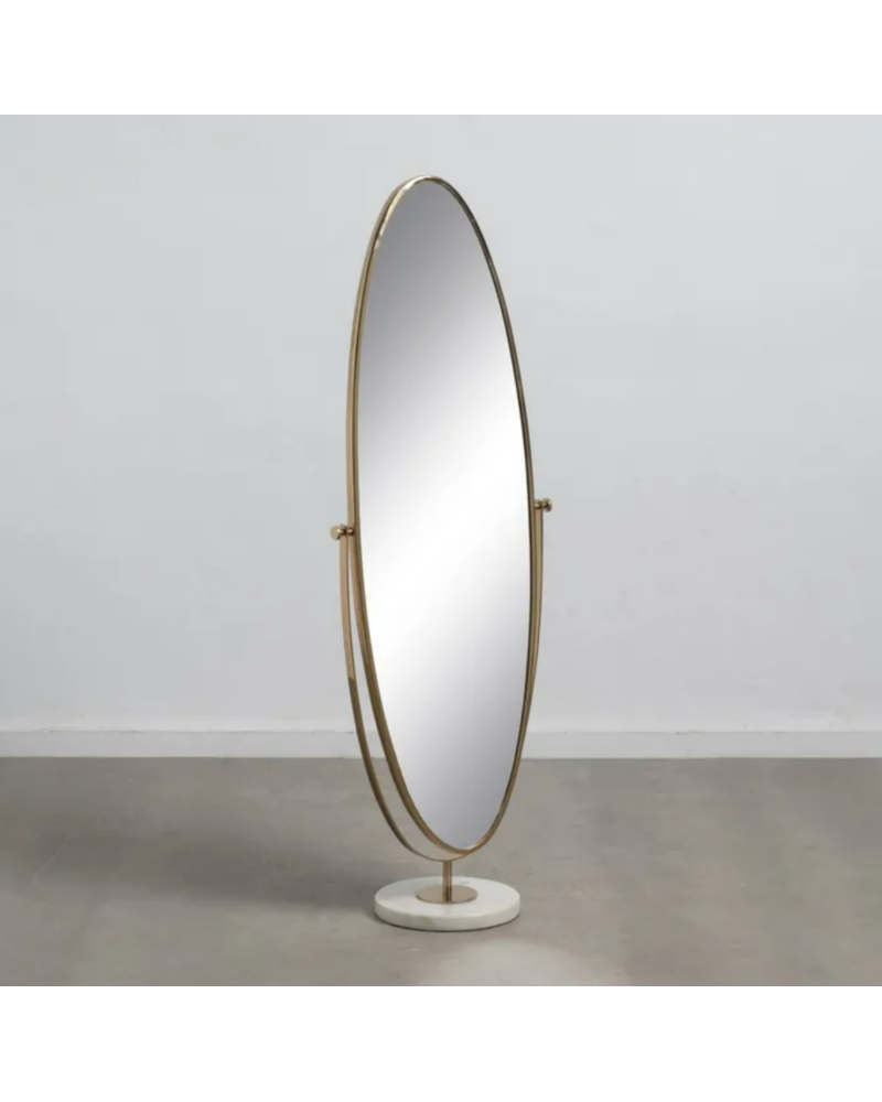 ESPEJO VESTIDOR ORO-BLANCO METAL-MÁRMOL 52 X 30 X 153 CM | Espejos |    MATERIAL METAL-MÁRMOL  TEMPORADA PROMO  COLOR ORO-BLA...