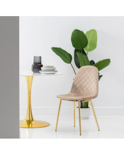 SILLA TERCIOPELO TAUPE SALÓN 45 X 47 X 84,50 CM | Sillas y Taburetes |    MATERIAL TEJIDO-METAL  MODELO TERCIOPELO  TEMPORADA...