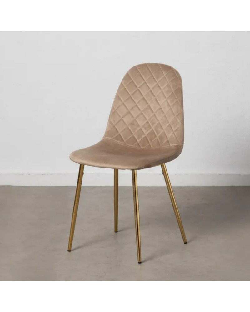 SILLA TERCIOPELO TAUPE SALÓN 45 X 47 X 84,50 CM | Sillas y Taburetes |    MATERIAL TEJIDO-METAL  MODELO TERCIOPELO  TEMPORADA...