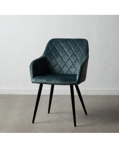 SILLA AZUL TEJIDO-METAL SALÓN 54 X 60 X 83 CM | Sillas y Taburetes |    MATERIAL TEJIDO-METAL  TEMPORADA CATÁLOGO  COLOR AZUL...