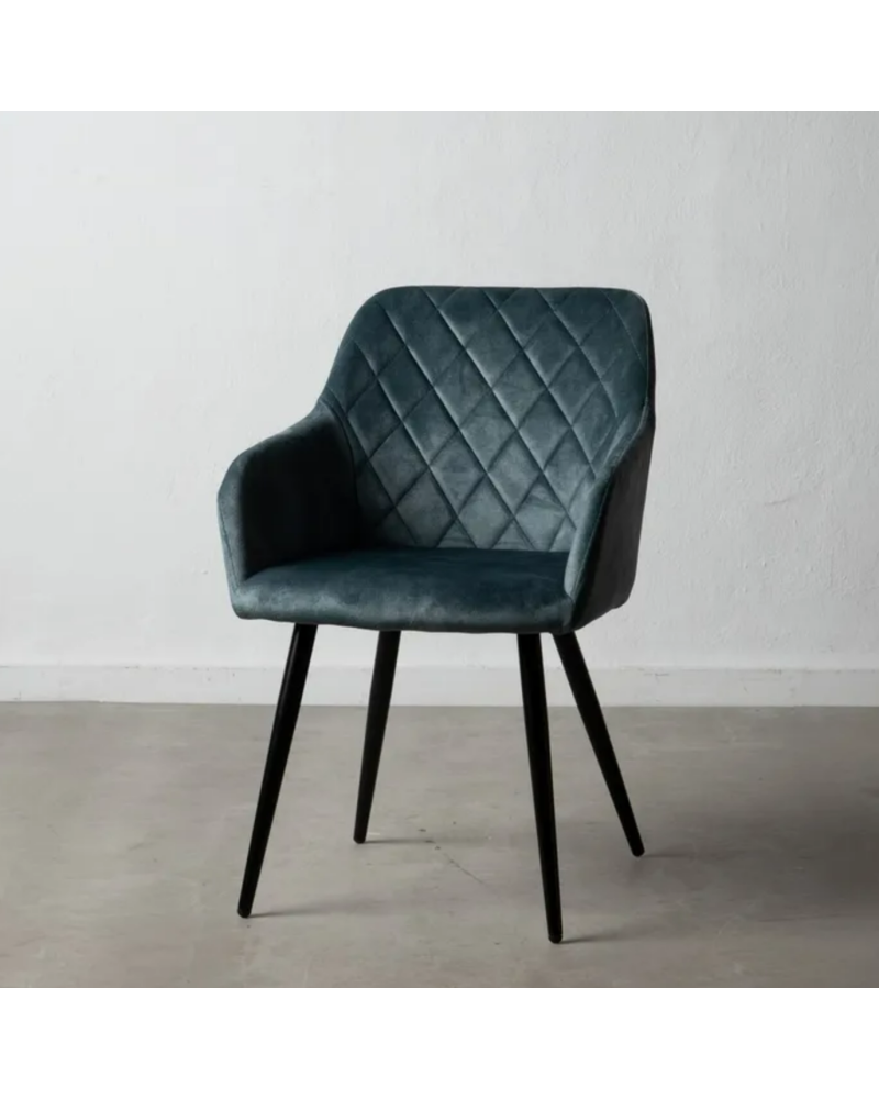 SILLA AZUL TEJIDO-METAL SALÓN 54 X 60 X 83 CM | Sillas y Taburetes |    MATERIAL TEJIDO-METAL  TEMPORADA CATÁLOGO  COLOR AZUL...