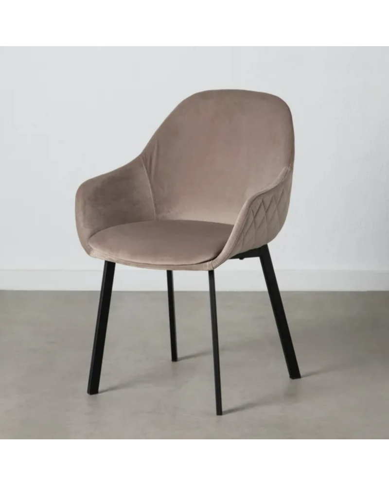 SILLA TAUPE TEJIDO-METAL SALÓN 57,50 X 53 X 84,50 CM | Sillas y Taburetes |    MATERIAL TEJIDO-METAL  TEMPORADA CATÁLOGO  COL...