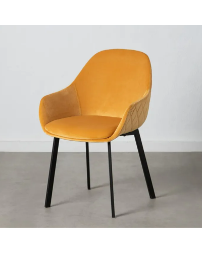 SILLA MOSTAZA TEJIDO-METAL SALÓN 57,50 X 53 X 84,50 CM | Sillas y Taburetes |    MATERIAL TEJIDO-METAL  TEMPORADA CATÁLOGO  C...