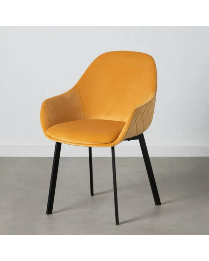 SILLA MOSTAZA TEJIDO-METAL SALÓN 57,50 X 53 X 84,50 CM | Sillas y Taburetes |    MATERIAL TEJIDO-METAL  TEMPORADA CATÁLOGO  C...