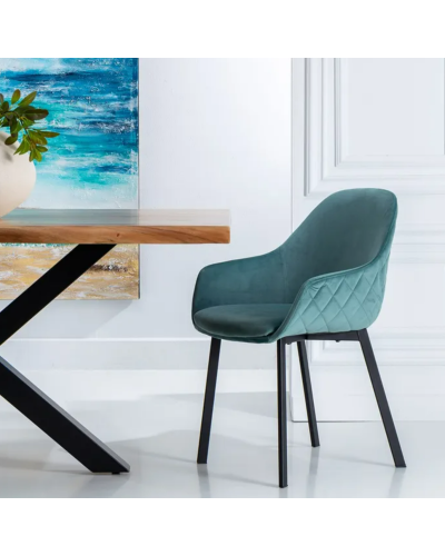 SILLA VERDE TEJIDO-METAL SALÓN 57,50 X 53 X 84,50 CM | Sillas y Taburetes |    MATERIAL TEJIDO-METAL  TEMPORADA CATÁLOGO  COL...