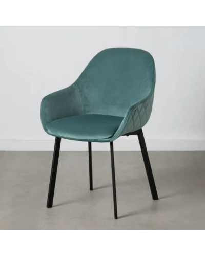 SILLA VERDE TEJIDO-METAL SALÓN 57,50 X 53 X 84,50 CM | Sillas y Taburetes |    MATERIAL TEJIDO-METAL  TEMPORADA CATÁLOGO  COL...