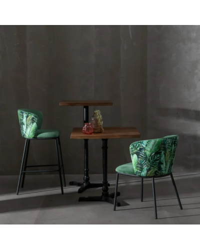 SILLA HOJAS VERDE TEJIDO-METAL SALÓN 58 X 52 X 77 CM | Sillas y Taburetes |      MATERIAL TEJIDO-METAL  MODELO HOJAS  TEMPORA...