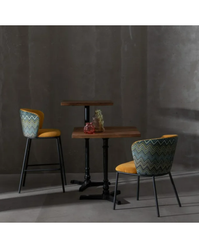 SILLA GEOMÉTRICO MOSTAZA TEJIDO-METAL SALÓN 58 X 52 X 77 CM | Sillas y Taburetes |      MATERIAL TEJIDO-METAL  MODELO HOJAS  ...