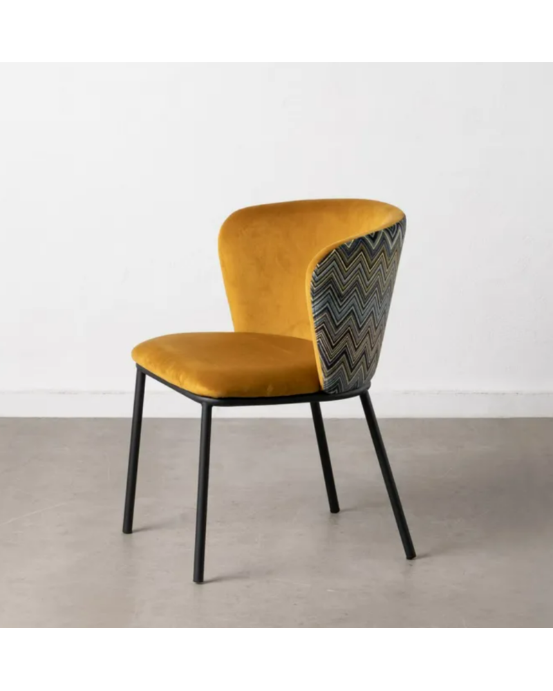 SILLA GEOMÉTRICO MOSTAZA TEJIDO-METAL SALÓN 58 X 52 X 77 CM | Sillas y Taburetes |      MATERIAL TEJIDO-METAL  MODELO HOJAS  ...