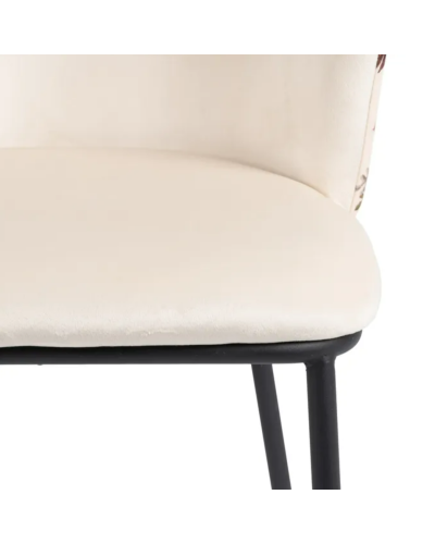 SILLA PAVO REAL BEIGE TEJIDO-METAL SALÓN 58 X 52 X 77 CM | Sillas y Taburetes |      MATERIAL TEJIDO-METAL  MODELO HOJAS  TEM...