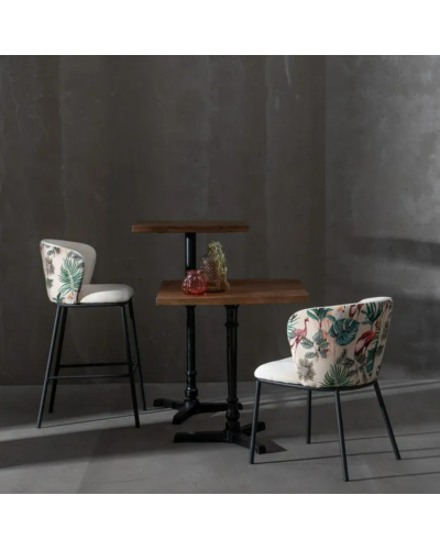 SILLA PAVO REAL BEIGE TEJIDO-METAL SALÓN 58 X 52 X 77 CM | Sillas y Taburetes |      MATERIAL TEJIDO-METAL  MODELO HOJAS  TEM...