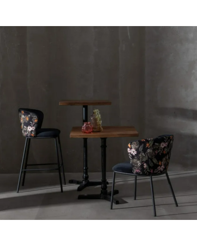 SILLA FLORES NEGRO TEJIDO-METAL SALÓN 58 X 52 X 77 CM | Sillas y Taburetes |      MATERIAL TEJIDO-METAL  MODELO HOJAS  TEMPOR...