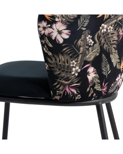 SILLA FLORES NEGRO TEJIDO-METAL SALÓN 58 X 52 X 77 CM | Sillas y Taburetes |      MATERIAL TEJIDO-METAL  MODELO HOJAS  TEMPOR...