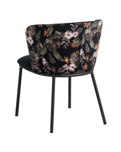 SILLA FLORES NEGRO TEJIDO-METAL SALÓN 58 X 52 X 77 CM | Sillas y Taburetes |      MATERIAL TEJIDO-METAL  MODELO HOJAS  TEMPOR...