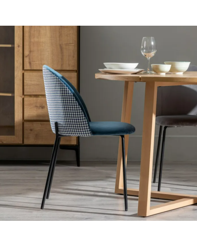 SILLA AZUL TEJIDO-METAL SALÓN 54 X 50,50 X 79,50 CM | Sillas y Taburetes |    MATERIAL TEJIDO-METAL  TEMPORADA CATÁLOGO  COLO...