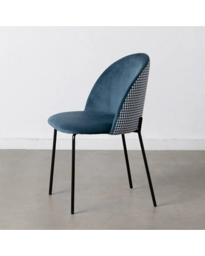 SILLA AZUL TEJIDO-METAL SALÓN 54 X 50,50 X 79,50 CM | Sillas y Taburetes |    MATERIAL TEJIDO-METAL  TEMPORADA CATÁLOGO  COLO...