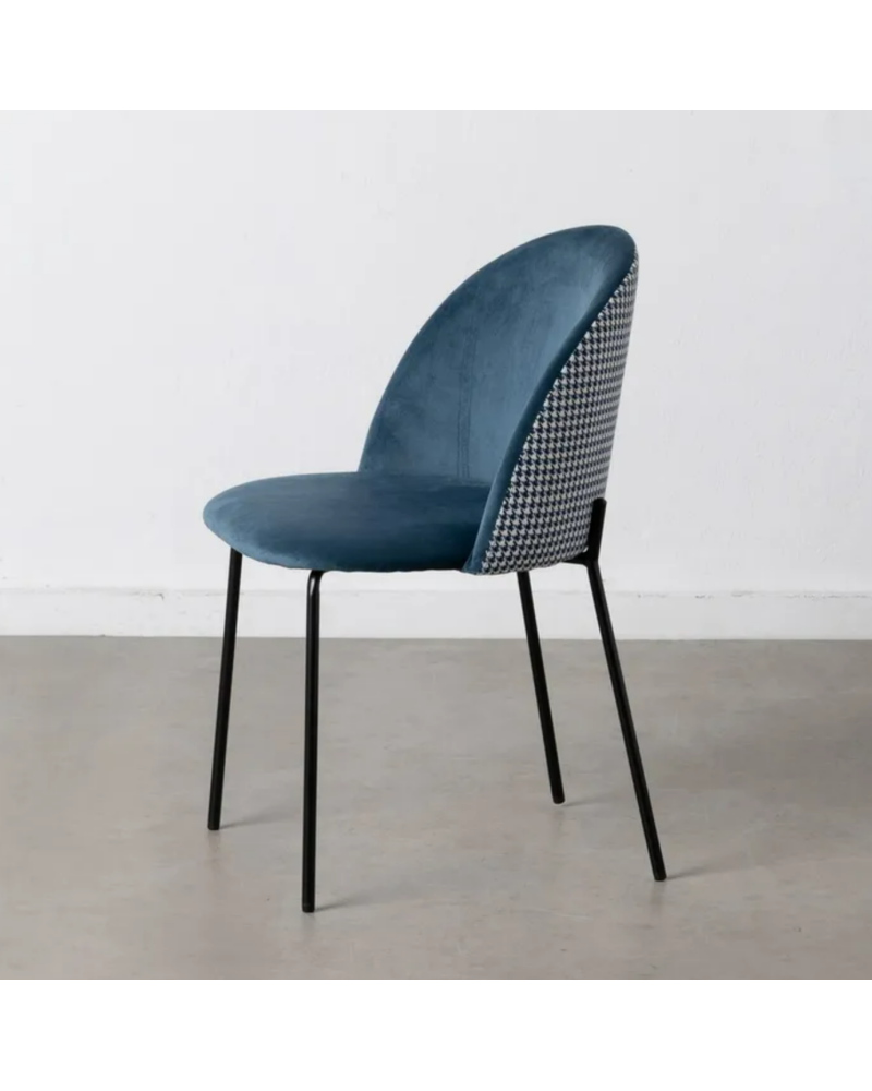 SILLA AZUL TEJIDO-METAL SALÓN 54 X 50,50 X 79,50 CM | Sillas y Taburetes |    MATERIAL TEJIDO-METAL  TEMPORADA CATÁLOGO  COLO...